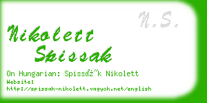 nikolett spissak business card